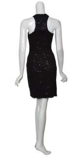 THEIA Black Sequin Lace Cocktail Party Dress 14 NEW  