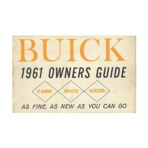    1961 BUICK ELECTRA LESABRE INVICTA Owners Manual Automotive