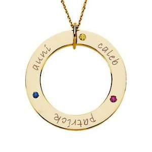  three name gold birthstone loop Jewelry