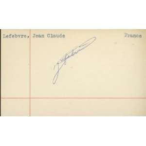 Jean Lefebvre Signed Index Card Psa Coa Tallest Man   Sports 