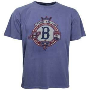  Majestic Boston Red Sox Royal Blue Crown T shirt Sports 