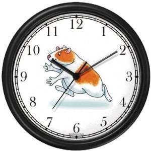 com Guinea Pig Cartoon JP Wall Clock by WatchBuddy Timepieces (Black 