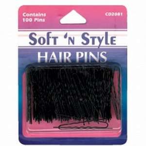  Soft N Style Black Carded Hair Pins (Pack of 12) Beauty