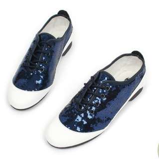 Womens Glitter Synthetic leather Lace up sneaker shoes  