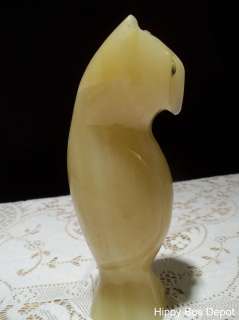 Mid Century Modern Marble Glass Owl Figurine vtg  