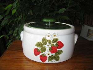 Vintage McCoy Strawberry Country 2 Qt Covered Casserole  