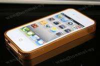 3IN1 Luxury Steel Chrome Back Case Cover + Bumper For Apple iPhone 4 