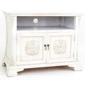  Medallion TV Cabinet   Whitewash