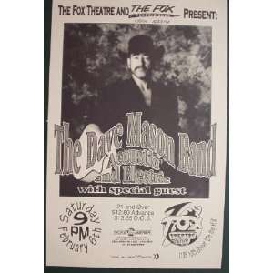  Dave Mason Fox Boulder Concert Poster 1993 traffic