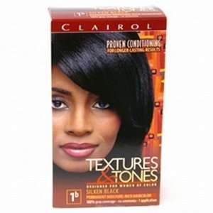  Clairol Text & Tone #1B Silken Black Kit Beauty