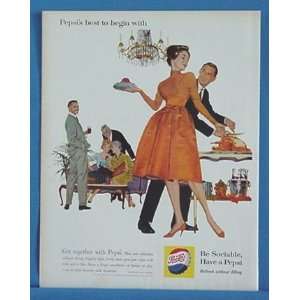  1960 Pepsi Cola Get Together Print Ad