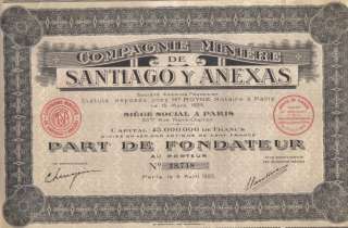   ? Mexico ? 1925 Bond Minning Santiago Anexas Co Uncancelled coupons