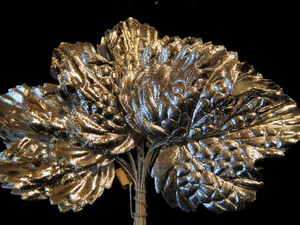   Millinery Flower Leaves Metallic Foil Lot of24 Silver O72a Hat Hair