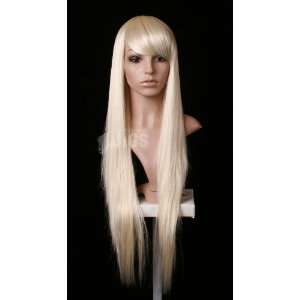  Extra Long Light Blonde Platinum Silver colour ladies wig 