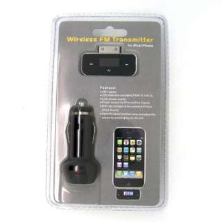 Car FM Transmitter and Charger For iPod iPhone 3G 4G  