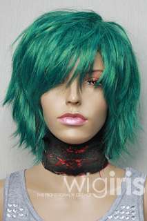 Anime Cosplay Wig Short Green Gothic Party Wigs W214  