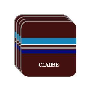 Personal Name Gift   CLAUSE Set of 4 Mini Mousepad Coasters (blue 