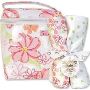    Hula Baby Bottle Bag and Burp Cloth Bouquet Set White Baby
