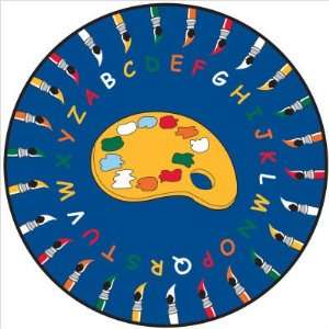  Learning Rugs CPR41 ABC Paintbrush Round Kids Rug 