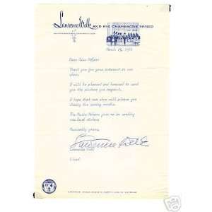 Lawrence Welk signed thank you letter (10)  Sports 