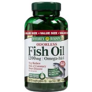  Natures Bounty Odorless Fish Oil 1,200 mg Caps Health 