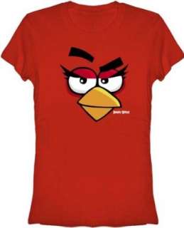 ANGRY BIRDS Womens Junior CUTE Girly Face T Shirt (L & 2XL 