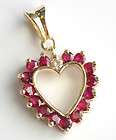 PRE OWN 14K SOLID YELLOW GOLD, RUBY AND DIAMOND PENDANT