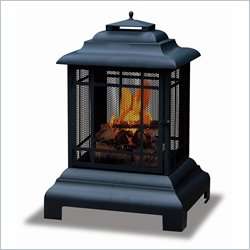 Uniflame Black Two Sided OutDr Outdoor Fireplace 728649278085  
