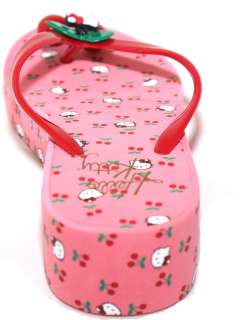 Twenty10 Hello Kitty Sylvie Cherry Wedge Flip Flops Pink Cherries 