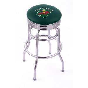 Minnesota Wild 25 Double ring swivel bar stool with Chrome base by 