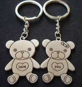 Lovely Love you Teddy Bear Keyring Couple Keychain C046  