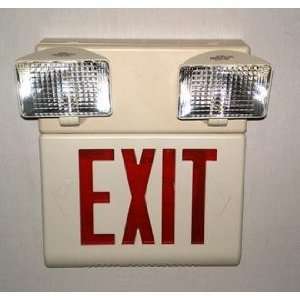   Red LED Exit Sign Emergency Light Combo with Battery