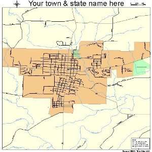  Street & Road Map of Booneville, Arkansas AR   Printed 