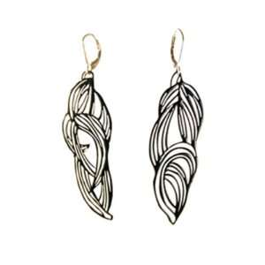  Melissa Borrell Design Leaves Pop Out Earrings   Black 