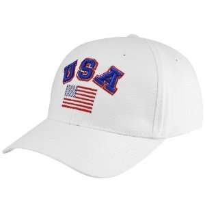  Team USA White Front Flag Adjustable Hat Sports 