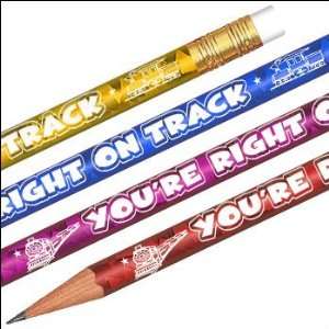  Foil Youre Right On Track Pencils   144 per set Office 