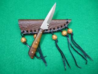   Knife w/ Real Leather Sheath Black Powder FCF Ranger Frontier  