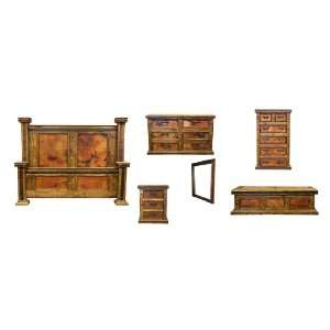  Six Piece Copper Bedroom Set   King Size Bed