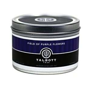 Field of Purple Flowers Talbott Tea 2.12 Oz Tin  Grocery 