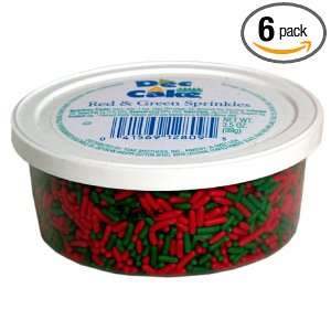 Dec A Cake Trim Red & Green Sprinkles, 3.5000 ounces (Pack of 6 