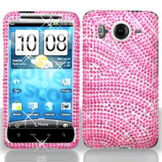 Pink Zebra Crystal Bling Hard Case Phone Cover for HTC Inspire 4G