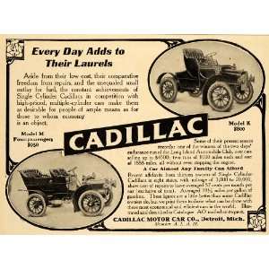 1907 Ad Cadillac Motor Car Detroit Model K M Engine   Original Print 