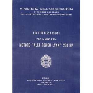   Romeo Lynx Aircraft Engine Instruction Manual Alfa Romeo Lynx Books