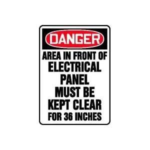  DANGER AREA IN FRONT OF THIS ELECTRICAL PANEL MUST BE KEPT 