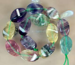 13pcs 10x16mm Natural Colorful Fluorite Beads  