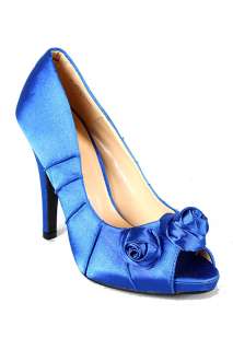   Blue Satin Flower Aponi 2 RCK Bella Platform Dress shoes Pumps 5.5 10