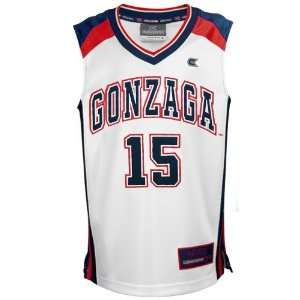  Gonzaga Bulldogs #15 White Rebound Basketball Jersey 