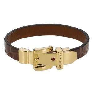   MICHAEL Michael Kors Leather Buckle Bracelet   Luggage Croc Jewelry