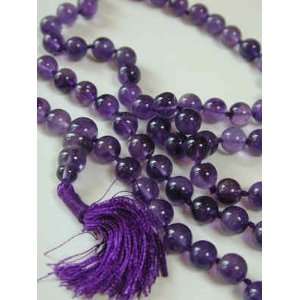  Amethyst Mala 108 Beads on Knotted String 
