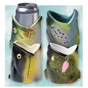  Set of 4 Fish Head Can Coolers